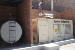 6m containerized solution - 1MVA/400V standby generator installed in South Africa