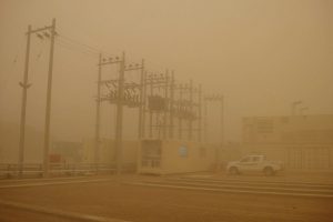 Same site in North Africa functioning well during a typical sand/dust storm