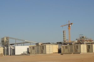 14MVA/33kV standby power plant under construction with customer’s main processing plant also under construction in the background